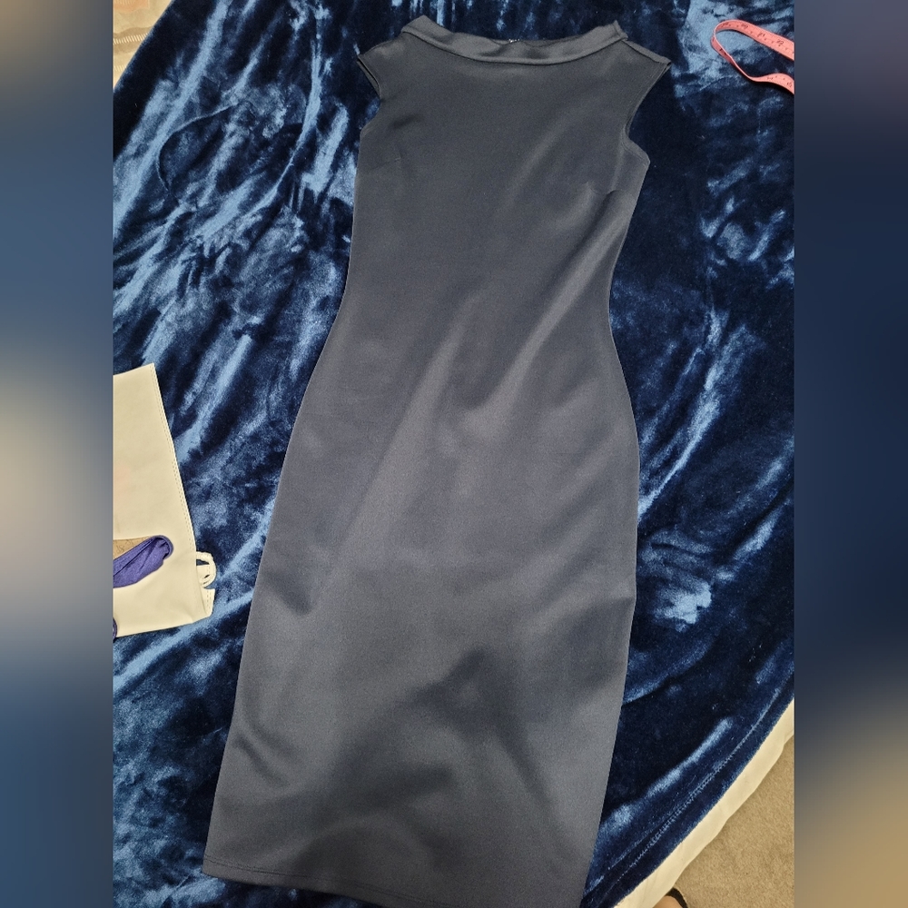 New York & Company midi pencil navy stretchy dress Size XS